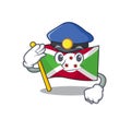 Flag burundi Cartoon character dressed as a Police officer