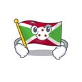 Flag burundi mascot cartoon style with Smirking face