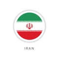 Iran Button Flag Vector Template Design Illustrator Royalty Free Stock Photo