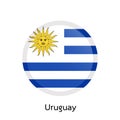 Vector flag button series - Uruguay