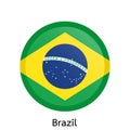 Vector flag button series - Brazil