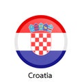 Vector flag button series - Croatia