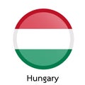 Vector flag button series - Hungary