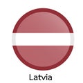 Vector flag button series - Latvia