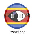 Vector flag button series - Swaziland