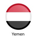 Vector flag button series - Yemen