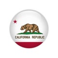 Flag California button