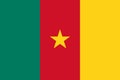 Flag of Cameroon. The official national flag of the Republic of Cameroon, a country in west-central Africa. Flat icon. texture map