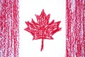 Flag of Canada drawn in red pencil