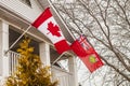 Flag of Canada and Flag of Ontario. Royalty Free Stock Photo