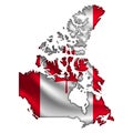 Flag Canada in the form of a map Royalty Free Stock Photo
