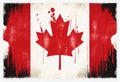 Flag of Canada in grunge style. Grungy, worn, scratched style