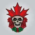 Flag Canada Logo Sugar Skull Dia De Los Muertos Illustrations Royalty Free Stock Photo