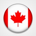 Flag of Canada. Round glossy badge