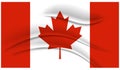 Flag of Canada. Silk effect with pleats. Illustration vector Royalty Free Stock Photo