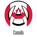 Flag of Canada of the world in the form of a sign of anarchy Royalty Free Stock Photo