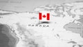 The Flag of Canada in the World Map Royalty Free Stock Photo