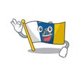 Flag canary island Scroll mascot design making an Okay gesture