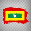 Flag of Cartagena is city of Colombia brush strokes. Flag Cartagena on transparent background