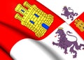 Flag of Castile and Leon, Spain. Royalty Free Stock Photo