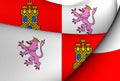 Flag of Castile and Leon, Spain. Royalty Free Stock Photo