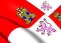 Flag of Castile and Leon, Spain. Royalty Free Stock Photo