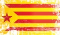 Flag of Catalan separatism, Estelada Blava, Kingdom of Spain. Wrinkled dirty spots.