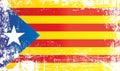 Flag of Catalan separatism, Estelada Blava, Kingdom of Spain. Wrinkled dirty spots.