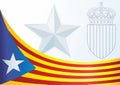 Flag of Catalonia, Autonomous communities of Spain, is an unofficial flag Catalan separatists, template for news Royalty Free Stock Photo