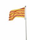 Flag of Catalonia, called Senyera isolated on white background