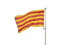 Flag of Catalonia, called Senyera isolated on white background