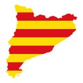 Flag of Catalonia, the Senyera, in community silhouette Royalty Free Stock Photo