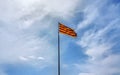 The flag of Catalonia in Spain. Known as the Senyera