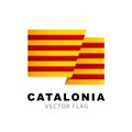 Colorful Catalan flag logo. Flag of Catalonia. Vector illustration isolated on white background.Flag of Catalonia. Vector