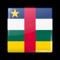 Flag of Central African Republic. Glossy Icon Square Shape. Vector