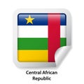 Flag of Central African Republic. Round glossy sticker