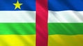 The flag of Central African Republic. Shining silk flag of Central African Republic. High quality render. 3D illustration