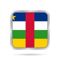 Flag of Central African Republic. Square button.
