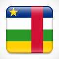 Flag of Central African Republic. Square glossy badge