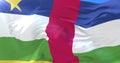 Flag of the Central African Republic waving at wind, loop