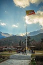 Flag Ceremony at Tashicho Dzong, Thimpu . Bhutan