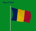 Flag Of Chad, Chad flag, National flag of Chad. pole flag of Chad