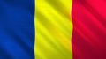 The flag of Chad. Shining silk flag of Chad. High quality render. 3D illustration
