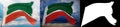 Flag of Chechnya, Chechen Republic. High resolution close-up 3D illustration. Flags of the federal subjects of Russia