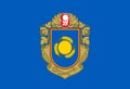 Glossy glass Flag of Cherkasy Oblast, Ukraine