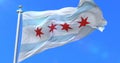 Flag of Chicago city, city of United States of America - loop