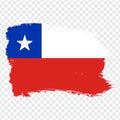 Flag Chile, brush stroke background. Flag of Chile on transparent background. Stock vector. Flag for your web site design, logo, Royalty Free Stock Photo