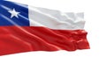 Waving Chilean Flag with Star on White Background national country Royalty Free Stock Photo
