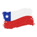 Flag of Chile, Grunge Abstract Brush Stroke Isolated On A White Background. Vector Illustration. Royalty Free Stock Photo