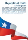 Flag of Chile, Republic of Chile. Bright, colorful vector illustration.